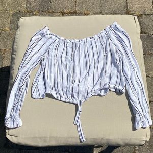 Kendall & Kylie Black and White stripe Top